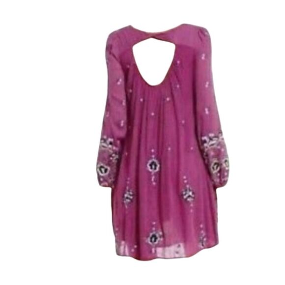 Free People Embroidered Long Sleeve Tunic Dress - Picture 7 of 7